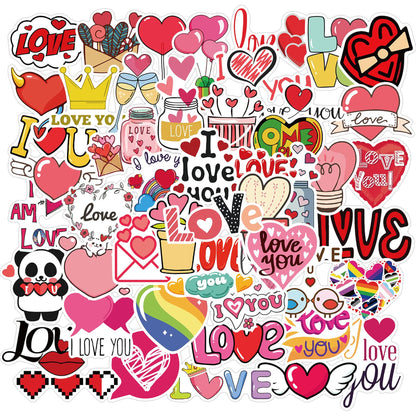 50Pcs Love Stickers Decals Valentine Day Stickers Vinyl Decal Sticker