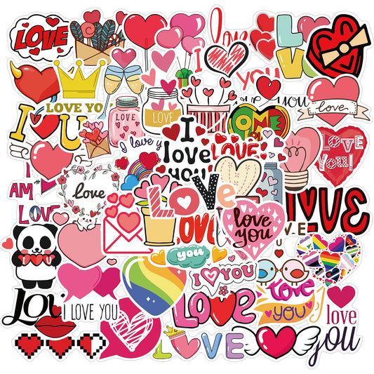50Pcs Love Stickers Decals Valentine Day Stickers Vinyl Decal Sticker