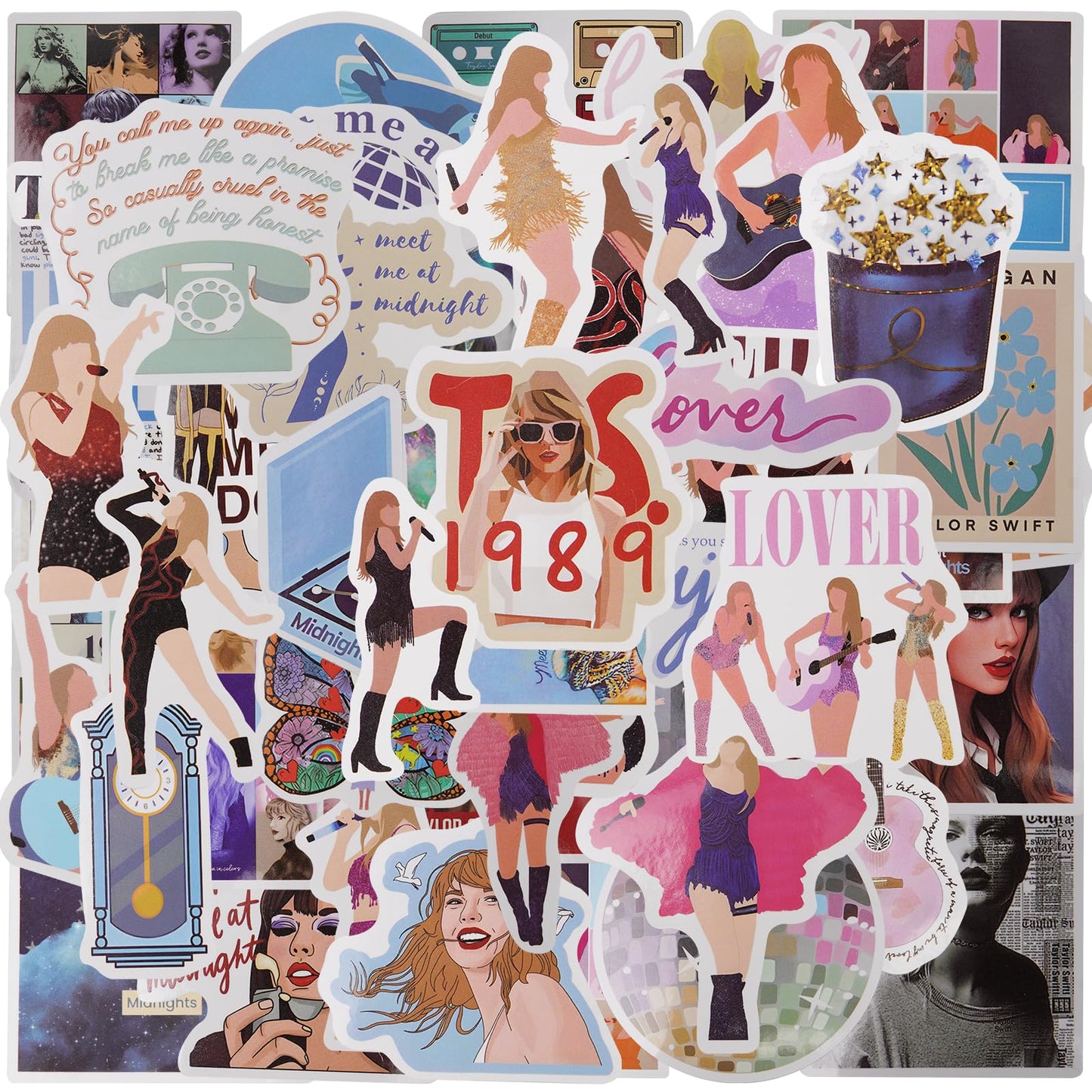 50Pcs Music Singer Lyrics Stickers Vinyl Stickers Vinyl Sticker Decal Decor Waterproof