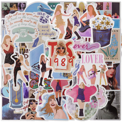 50Pcs Music Singer Lyrics Stickers Vinyl Stickers Vinyl Sticker Decal Decor Waterproof