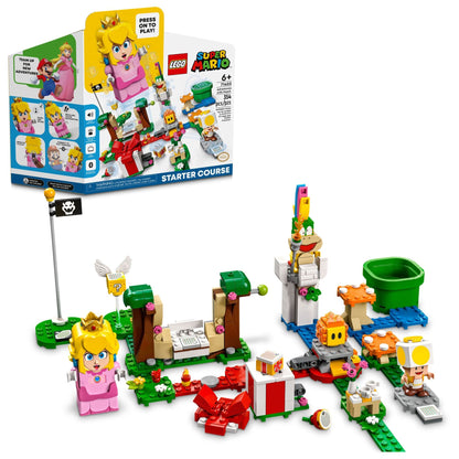 LEGO Super Mario Adventures with Peach Starter Course Toy with Interactive Figure Yellow Toad & Lemmy Birthday game Gift