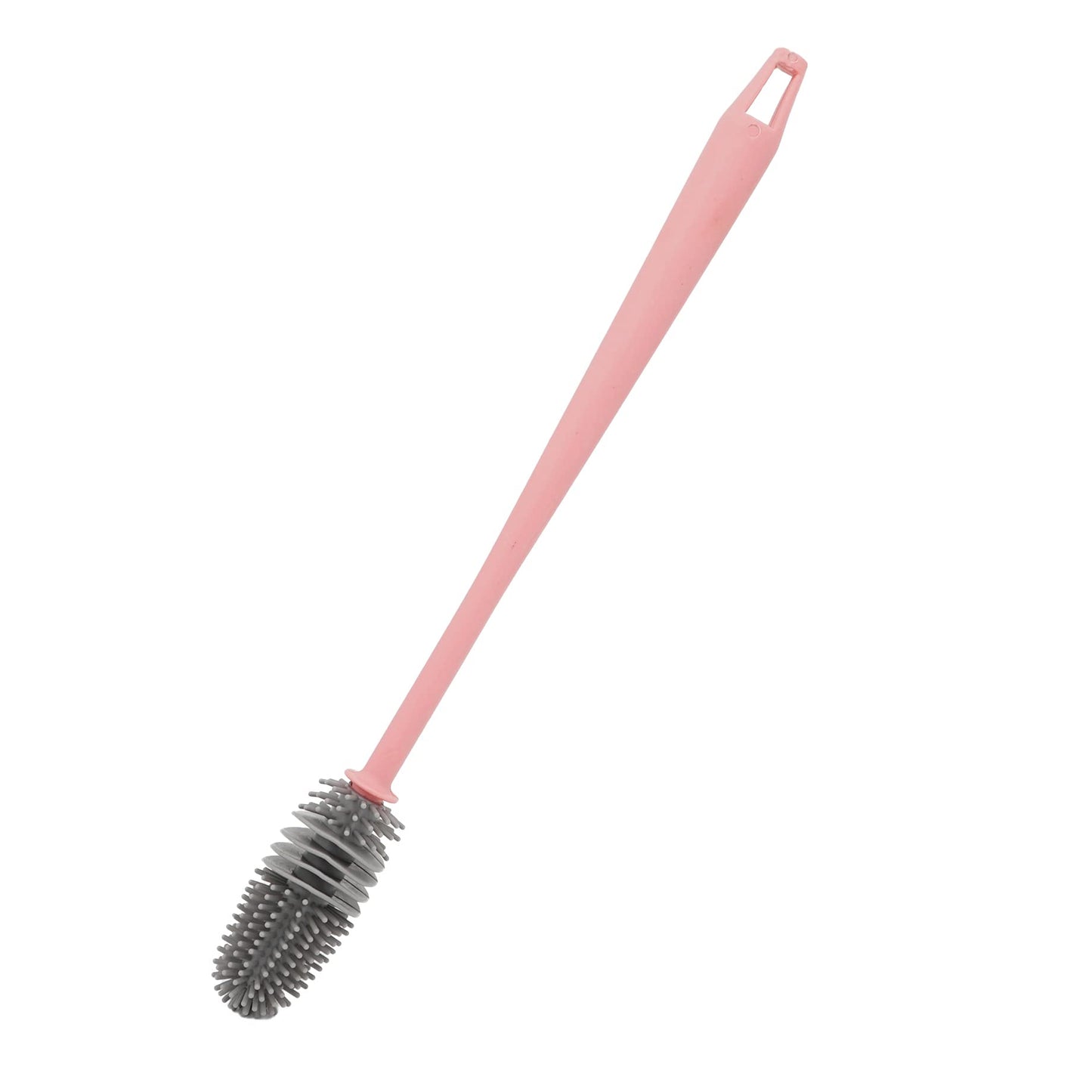 Silicone Baby Bottle Brush Cleaner Bottle Cleaner for Glassware Sports Bottles Brush Shaker Bottle Cleaner Water Bottle Brush Narrow Neck Tumbler Cleaner Brush (Pink)