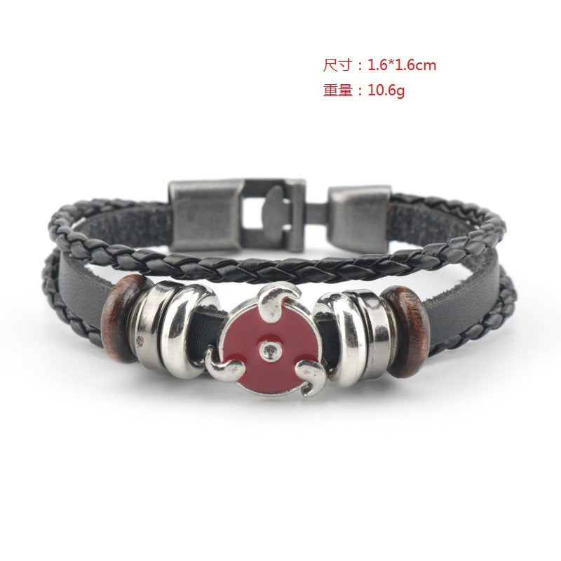 Anime Merch Accessories: Naruto, One Piece & Attack on Titan Leather Bracelet