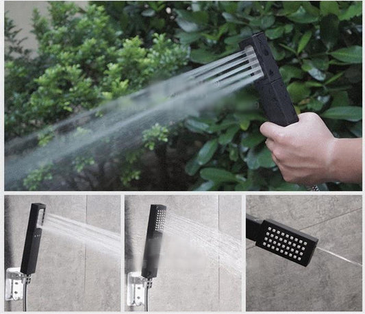 Black 3-in-1 High-Pressure Shower Head with Spray Gun