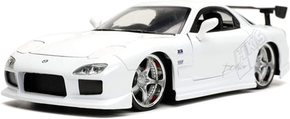 Jada Toys Fast & Furious 1:24 1992 Mazda RX-7 Die-cast Car Toys for Kids and Adults White