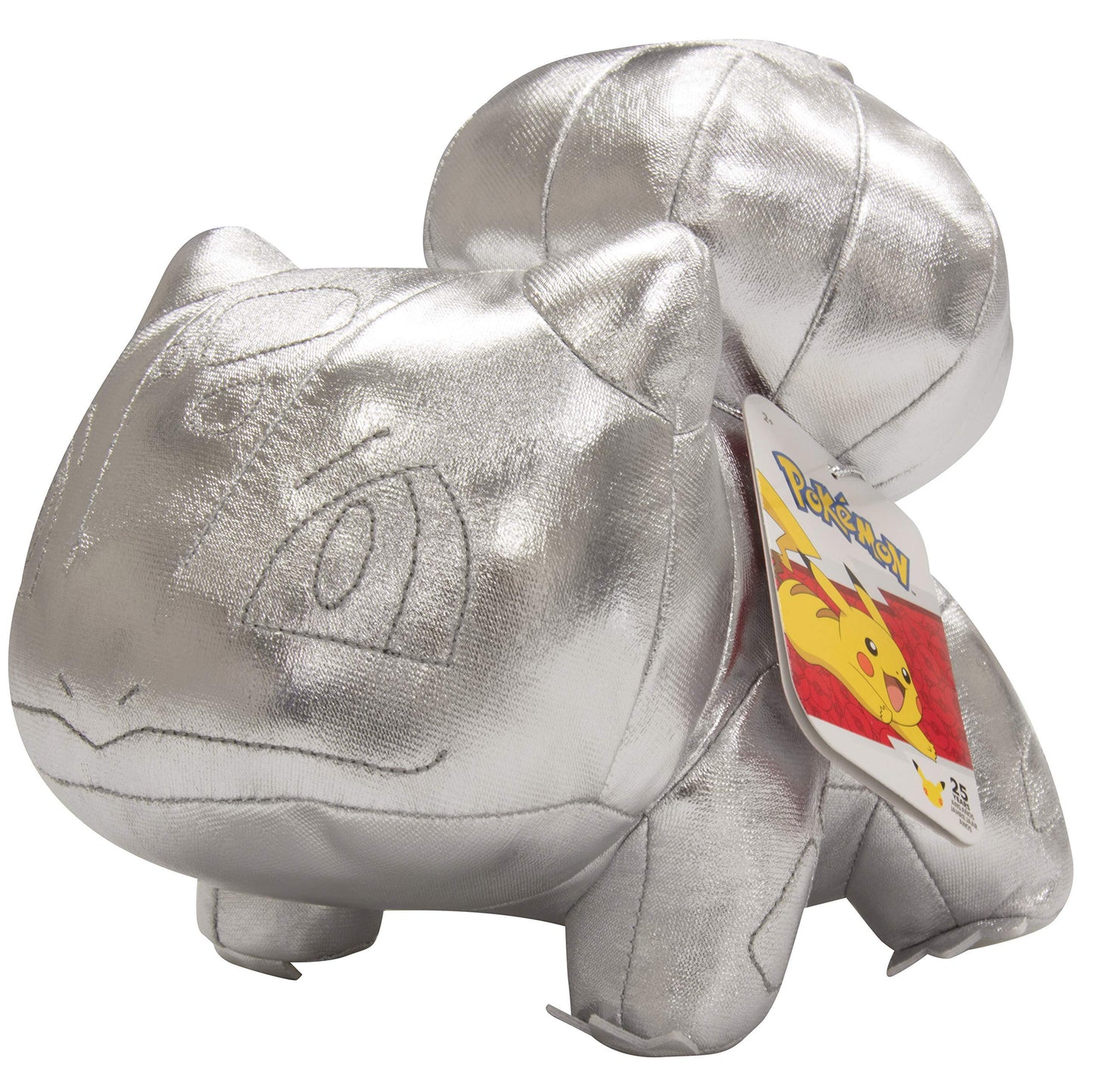 Pokemon 8" Silver Bulbasaur 25th Anniversary Plush - Limited Edition - Officially Licensed - Authentic Stuffed Animal Toy Figure - Valentines Day & Easter Basket Stuffer Gift for Kids Boys Girls