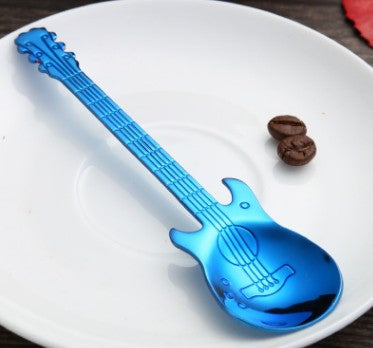 Gold-Plated Stainless Steel Guitar Coffee Spoon