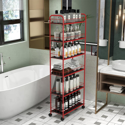 Rolling Storage Trolley Cart for Bathroom Toilet Washroom