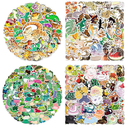 200 Pieces Reptile Stickers 50PCS Frog Stickers 50PCS Lizard Stickers 50PCS Gecko Stickers 50PCS Snake Stickers Vinyl Decal Sticker