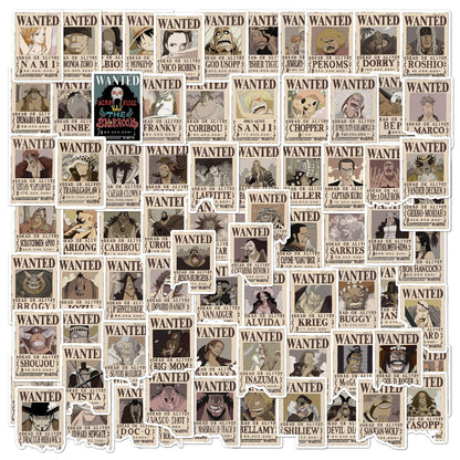 80pcs Anime Wanted Poster Stickers Cute Stickers Vinyl Sticker Decal Decor Waterproof