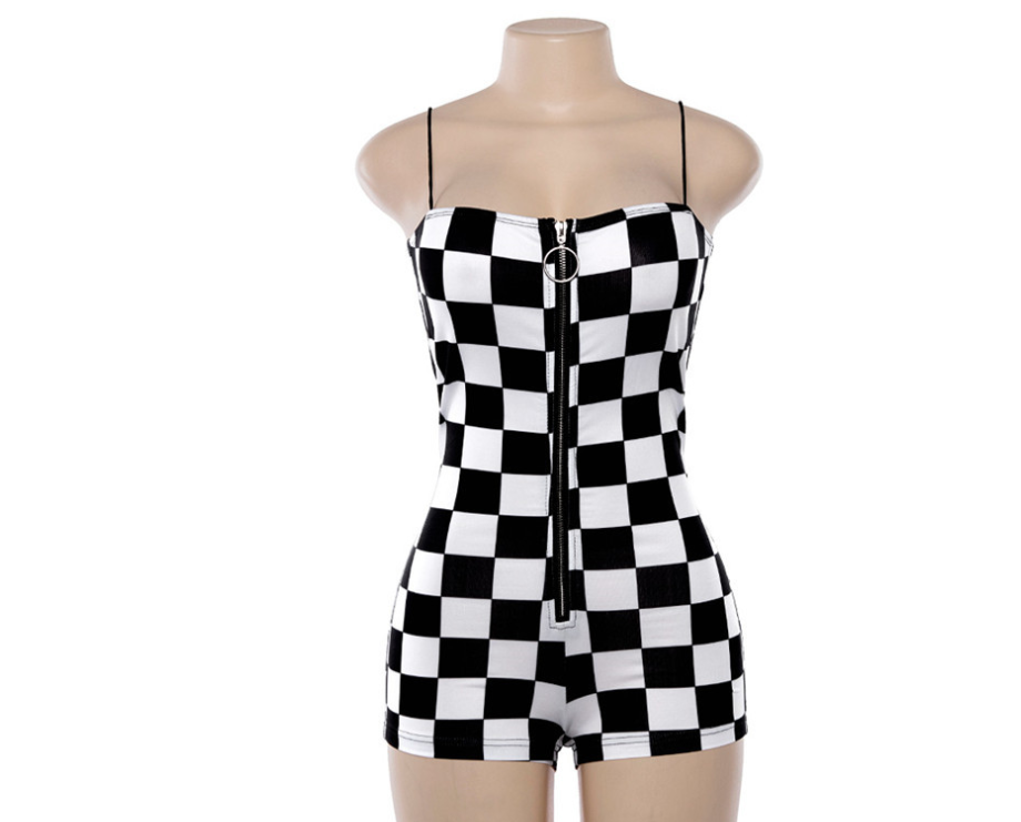 One-Piece Jumpsuit and Plaid Overalls Women Woman