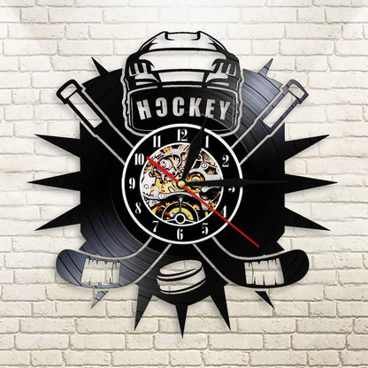 Hockey Sport Vinyl Record Wall Clock