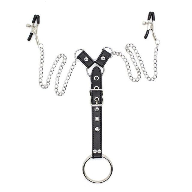 "Dual Nipple Clamps Adult Toy couple