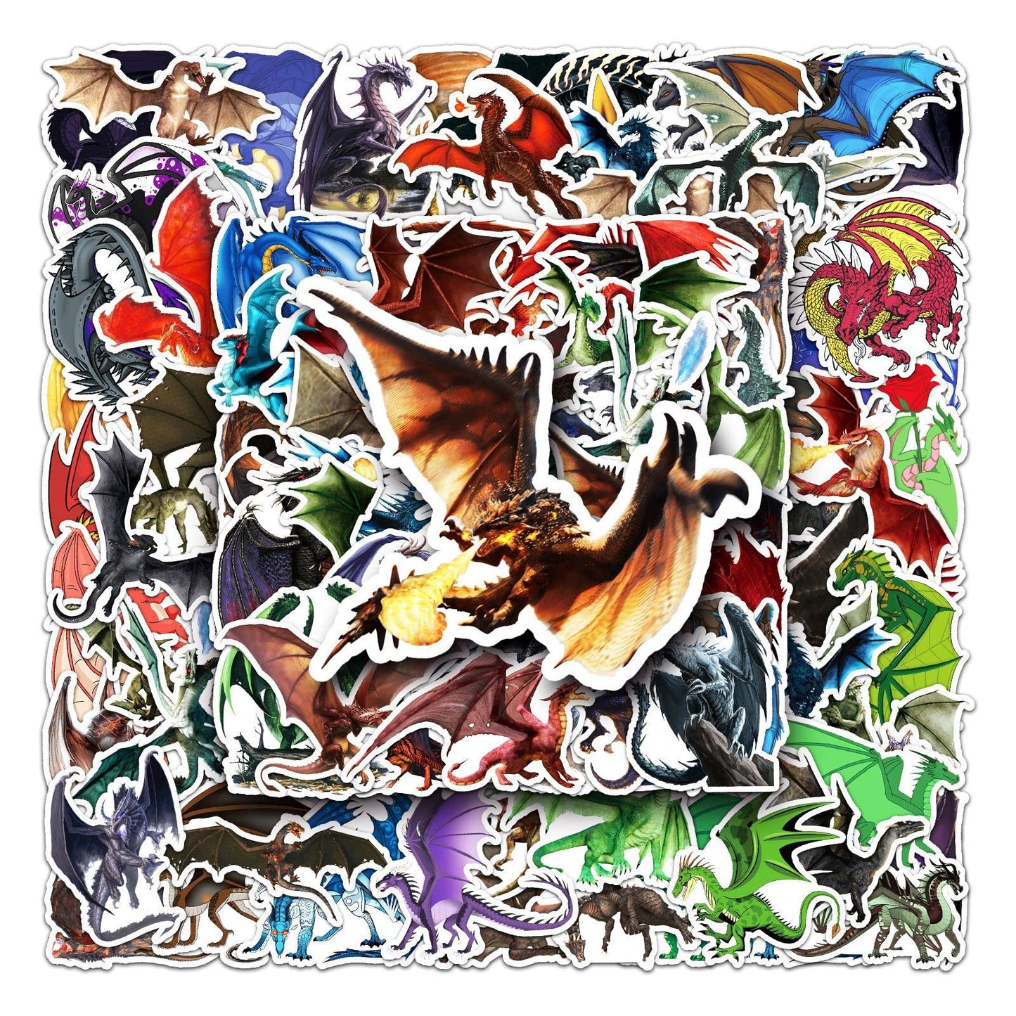 100Pcs Dragons Stickers Vinyl Decal Sticker