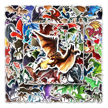 100Pcs Dragons Stickers Vinyl Decal Sticker
