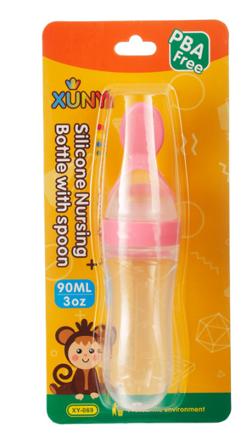 Silicone Baby Bottle, Rice Cereal Spoon, Feeding Bottle