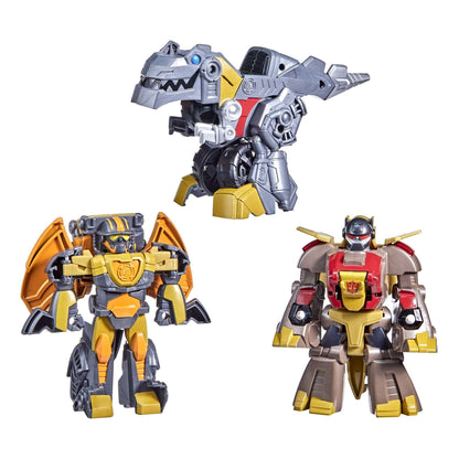 Transformers Dinobot Adventures Dinobot Squad Grimlock Dinobot Snarl and Predaking 3-Pack Converting Figures 4.5-Inch Toys Ages 3 and Up