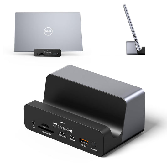TobenONE 18-in-1 Triple 4K@60Hz Monitor Docking Station with 150W Power Supply USB C Laptop Docking Station Stand(Single 4K@144Hz) 2.5Gbps Ethernet 2 HDMI & DisplayPort 8 USB for Windows&ChromeOS