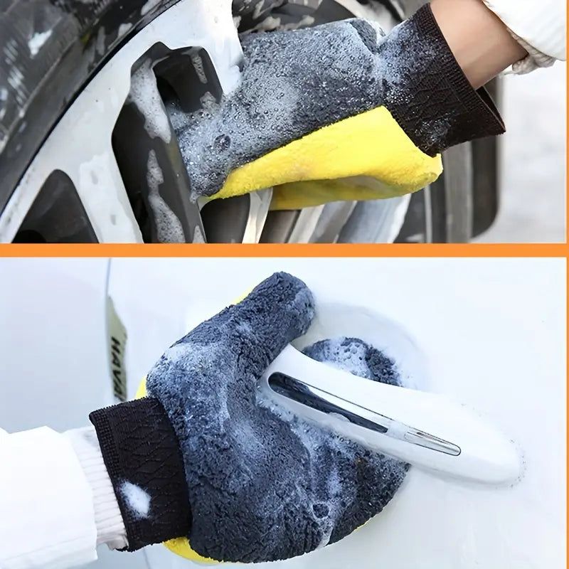 Soft Coral Fleece Car Washing Gloves for Cleaning maximum water absorption