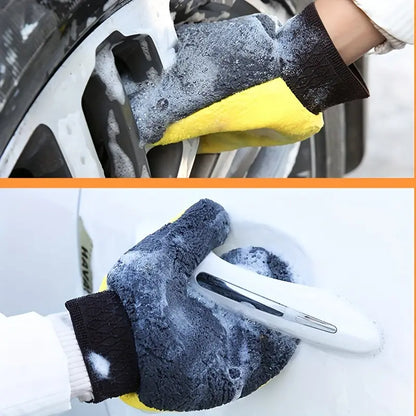 Soft Coral Fleece Car Washing Gloves for Cleaning maximum water absorption