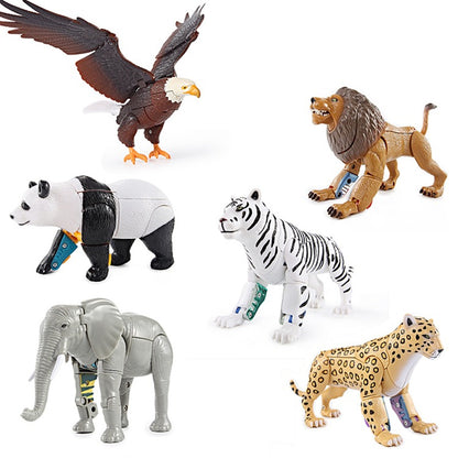 Child kid Animal Robot Toys: Lion, Tiger, Eagle Transforming Set