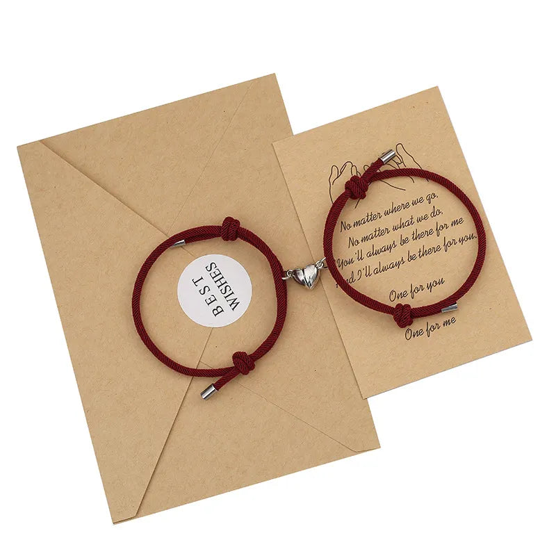 Alloy Love Magnet Suction Couple Bracelet birthday valentine romance gift
