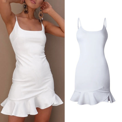 Multi color Sexy Spaghetti Strap Pleated Backless Dress woman women date couple party night clubbing