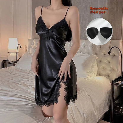 Sexy Silk Lace Nightdress woman women date night couple