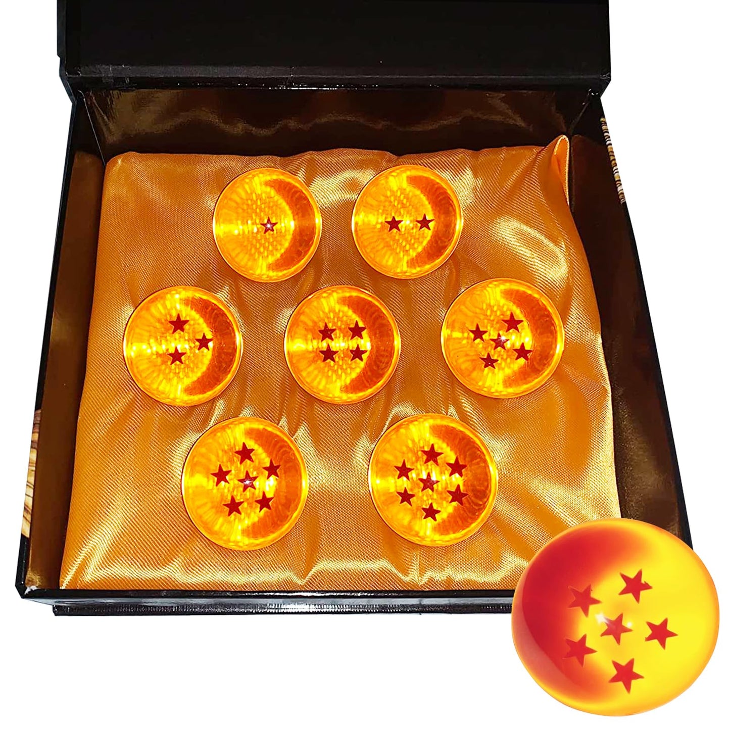 KAZETEC New Collectible Medium Crystal Resin Stars Balls Dragon Ball - Anime Collectibles New Gift Box Set of 7pcs(1.7 in in diameter/43 MM in Diameter)