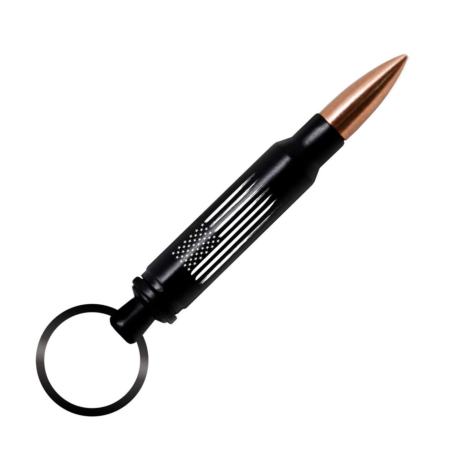 American Flag 556 Keychain Bottle Opener - American Flag Keychain – Gift for Veterans - Flag Bullet Keychain