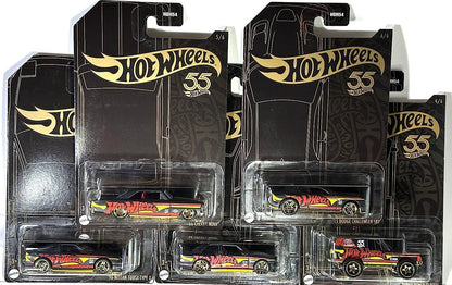 Hot Wheels - 23 Pearl & Chrome 55th Anniversary Set - 5 Cars - Does NOT Include Chase (3/6) - Challenger - Nova - Nissan 180SX - BMW M3 - Range Rover - Mint/NrMint Bubble Wrapped in a Box