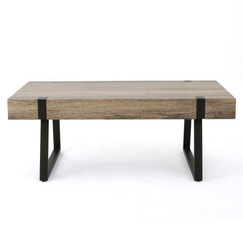 Faux Wood Coffee Table - 43.25" L x 23.60" W x 16.75" H - Canyon Grey