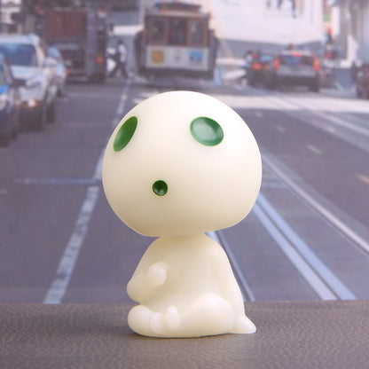 Creative Cartoon Car Decor with Glow-in-the-Dark Design shaking head