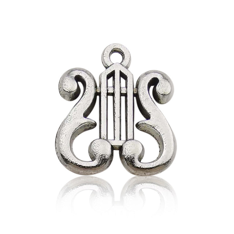 Cute DIY Music Series Violin Guitar Note keychain pendant necklace