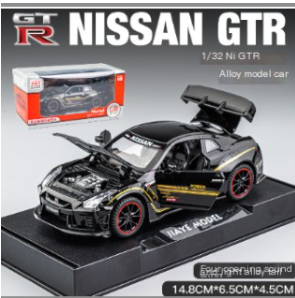 NISSAN GTR R35 Metal Toy Car with Sound and Light (One Set)