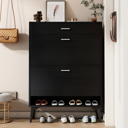 black / white / grey Shoe Cabinet Shoe Storage Shelves 31x43x9 inch