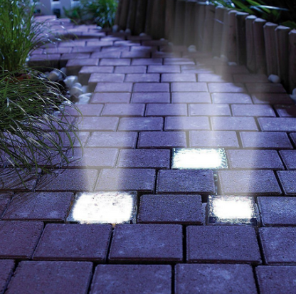 Glass Ice Brick Light, Solar Lawn Ground Lights