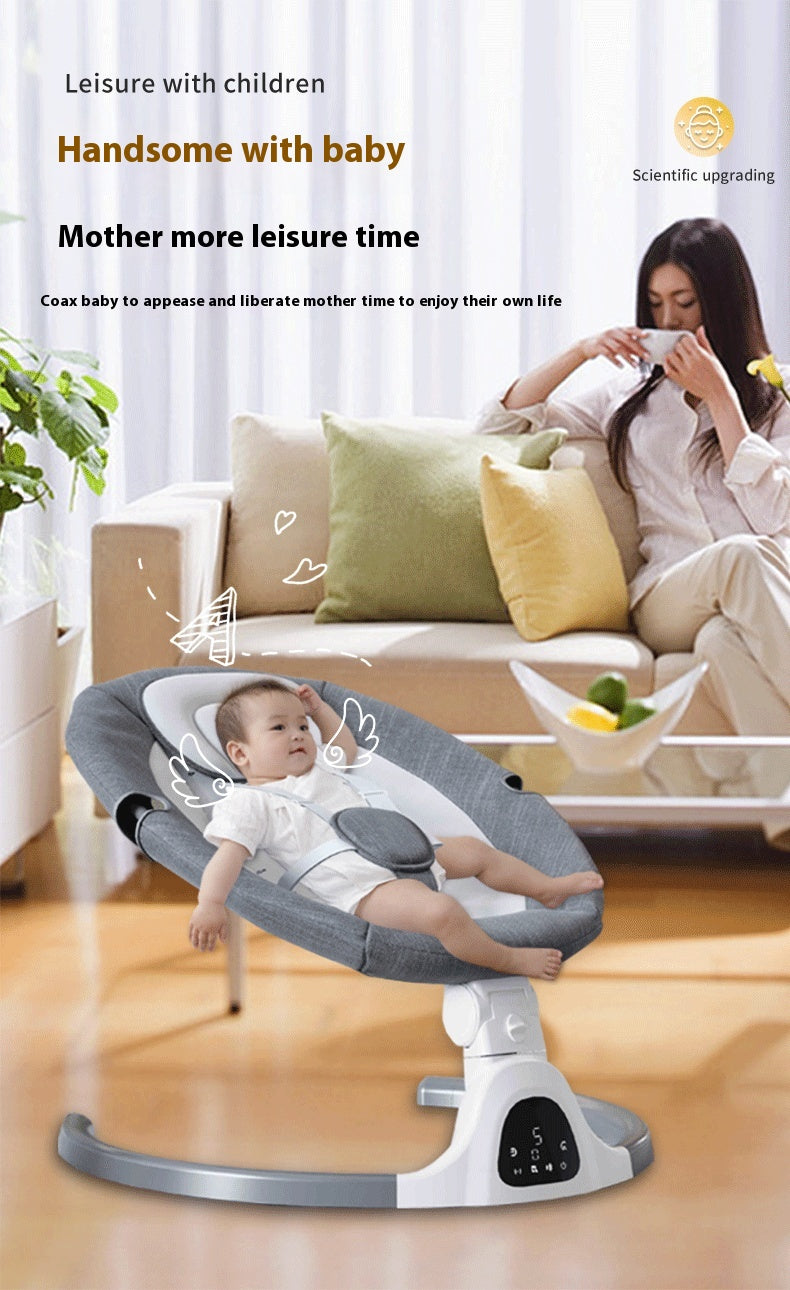 Electric Baby Rocking Chair Cradle metal frame Bluetooth control RC