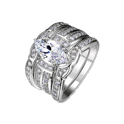 Couple Engagement Zirconia Ring Set birthday valentine romance gift
