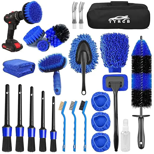 26Pcs Car Detailing Brush Set Drill car wash
