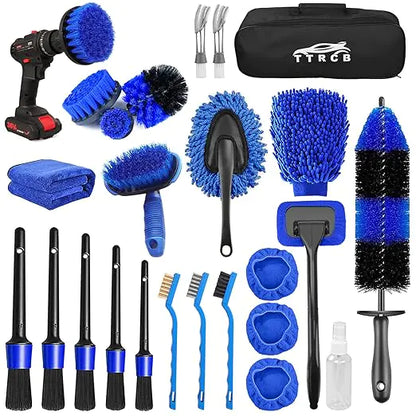 26Pcs Car Detailing Brush Set Drill car wash