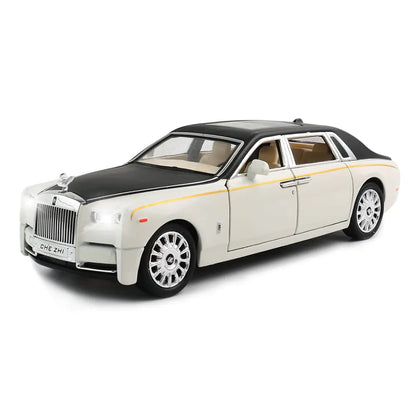 1/24 Diecast Car Model Rolls-Royce Phantom Toy Car Alloy Collectible Phantom Replica Pull Back Model Car Vehicles with Sound and Light for Kids Boys Girls Birthday Gift