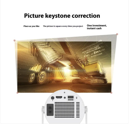 Compact Home Projector with 180° Angle & Auto-Focus HDMI 4K compatibility built in speakers Dual-Band WiFi Bluetooth 5.0
